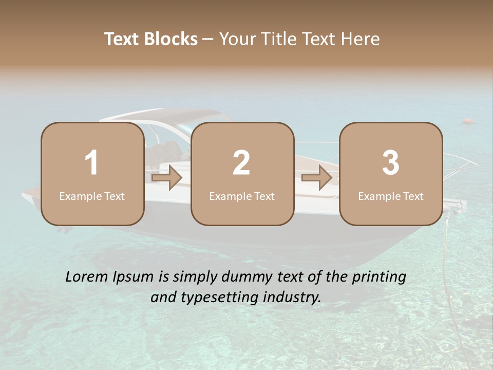 A Boat Floating In Clear Blue Water Near Shore PowerPoint Template