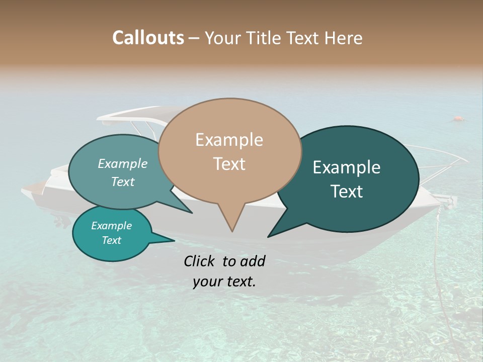 A Boat Floating In Clear Blue Water Near Shore PowerPoint Template