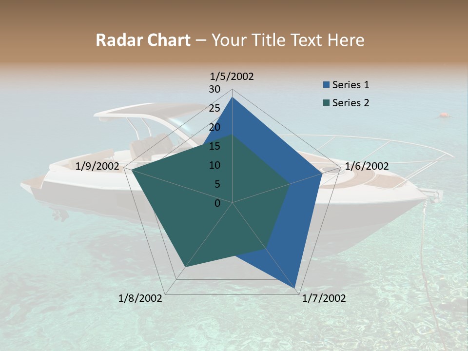 A Boat Floating In Clear Blue Water Near Shore PowerPoint Template