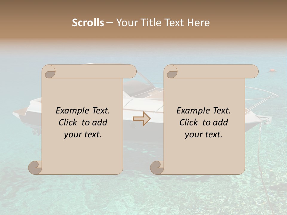 A Boat Floating In Clear Blue Water Near Shore PowerPoint Template