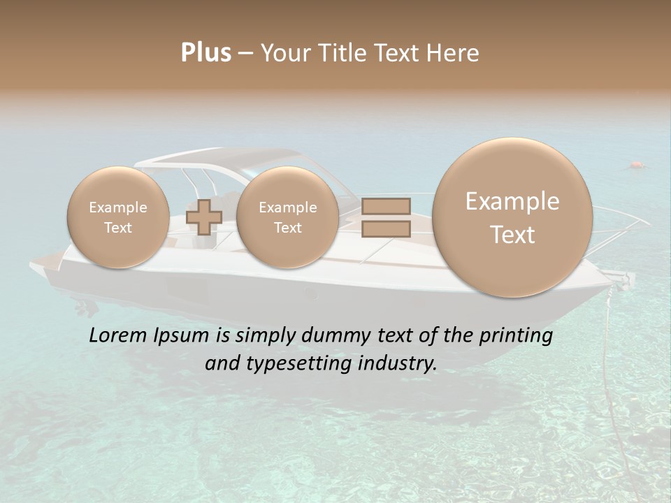 A Boat Floating In Clear Blue Water Near Shore PowerPoint Template