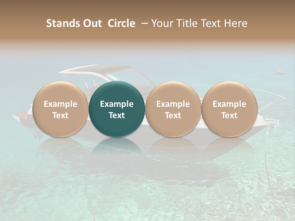 A Boat Floating In Clear Blue Water Near Shore PowerPoint Template