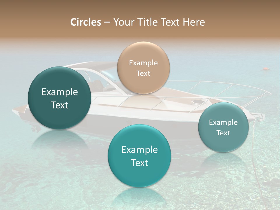 A Boat Floating In Clear Blue Water Near Shore PowerPoint Template