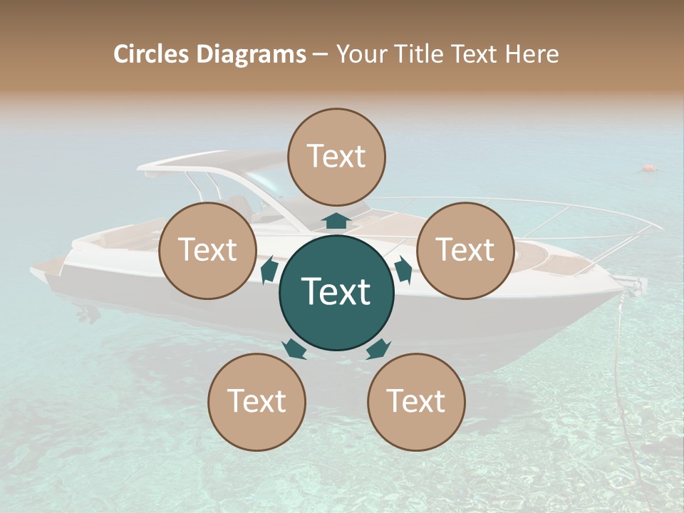 A Boat Floating In Clear Blue Water Near Shore PowerPoint Template