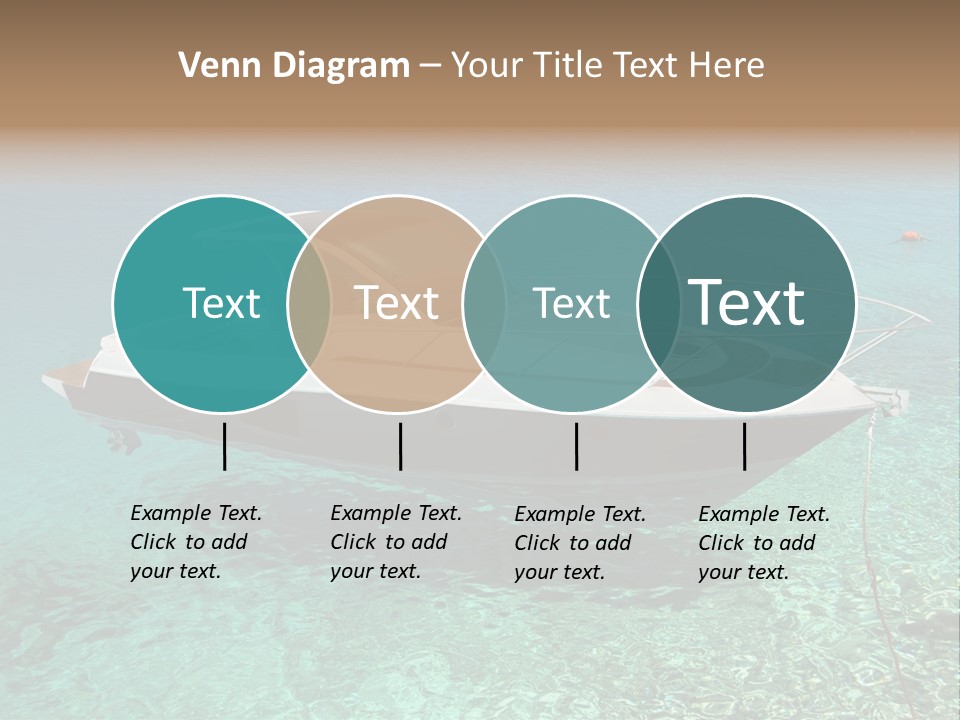 A Boat Floating In Clear Blue Water Near Shore PowerPoint Template