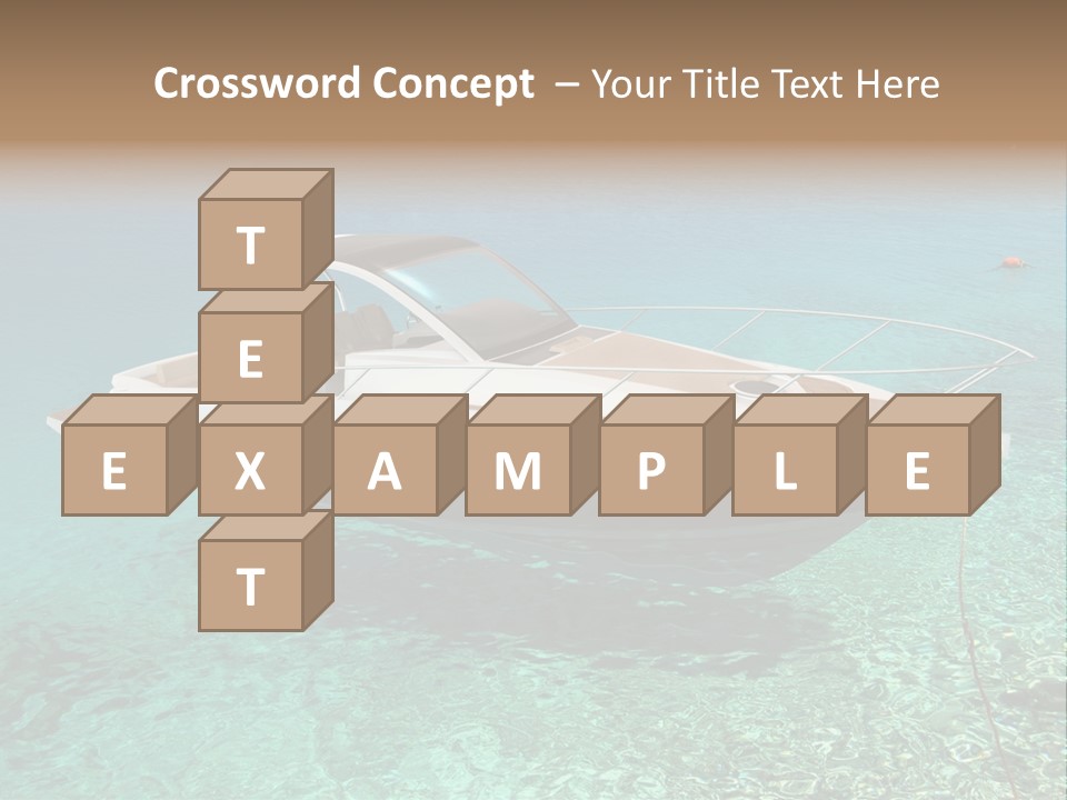 A Boat Floating In Clear Blue Water Near Shore PowerPoint Template