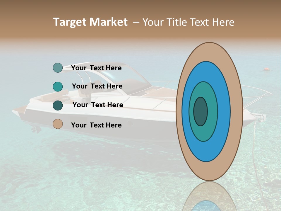 A Boat Floating In Clear Blue Water Near Shore PowerPoint Template