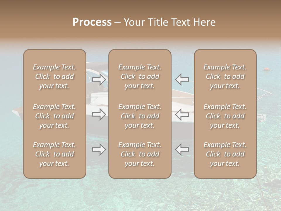 A Boat Floating In Clear Blue Water Near Shore PowerPoint Template