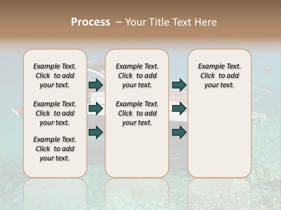 A Boat Floating In Clear Blue Water Near Shore PowerPoint Template