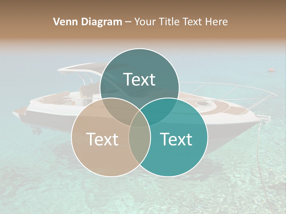 A Boat Floating In Clear Blue Water Near Shore PowerPoint Template