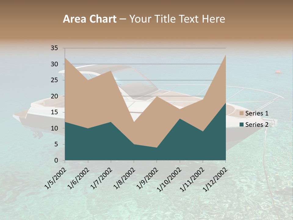 A Boat Floating In Clear Blue Water Near Shore PowerPoint Template