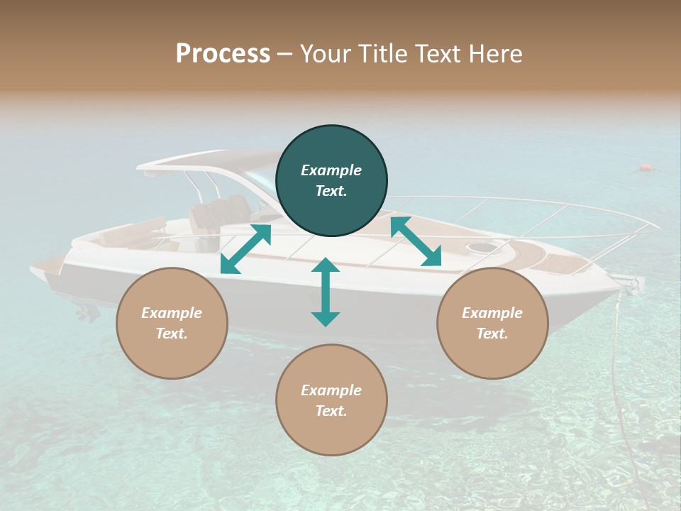 A Boat Floating In Clear Blue Water Near Shore PowerPoint Template