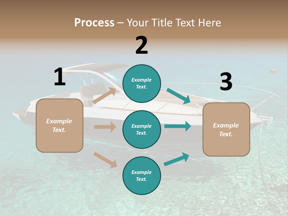 A Boat Floating In Clear Blue Water Near Shore PowerPoint Template