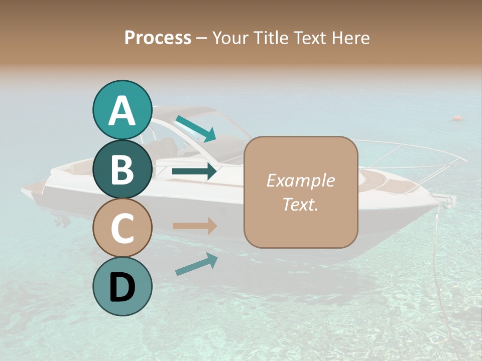 A Boat Floating In Clear Blue Water Near Shore PowerPoint Template