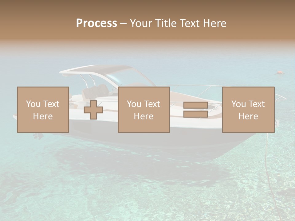 A Boat Floating In Clear Blue Water Near Shore PowerPoint Template