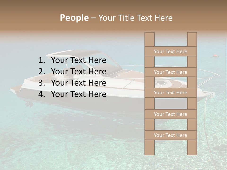 A Boat Floating In Clear Blue Water Near Shore PowerPoint Template