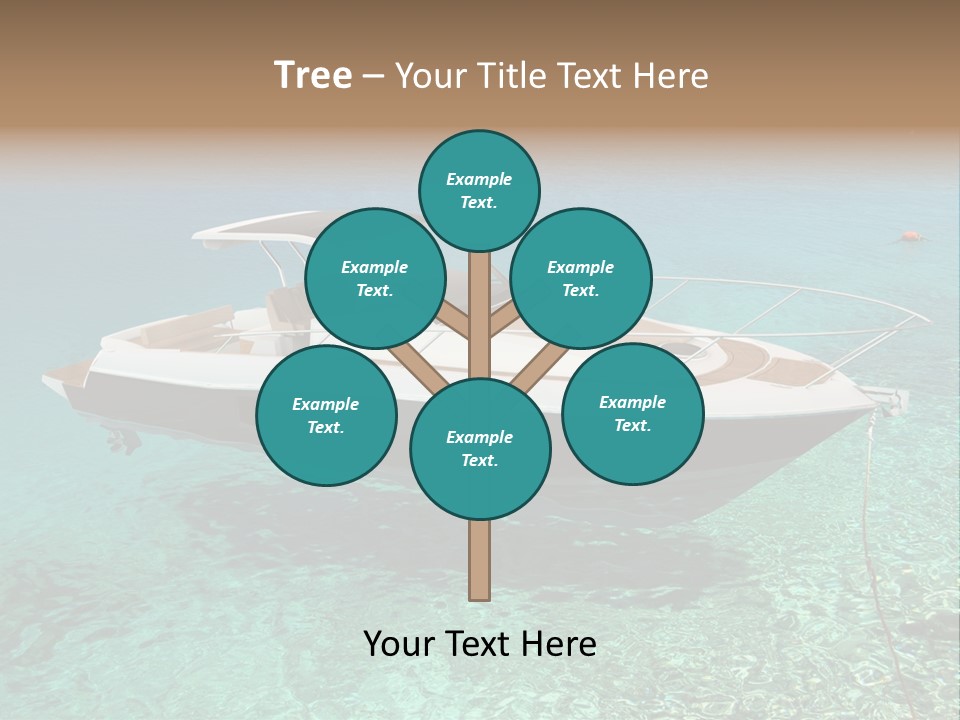 A Boat Floating In Clear Blue Water Near Shore PowerPoint Template