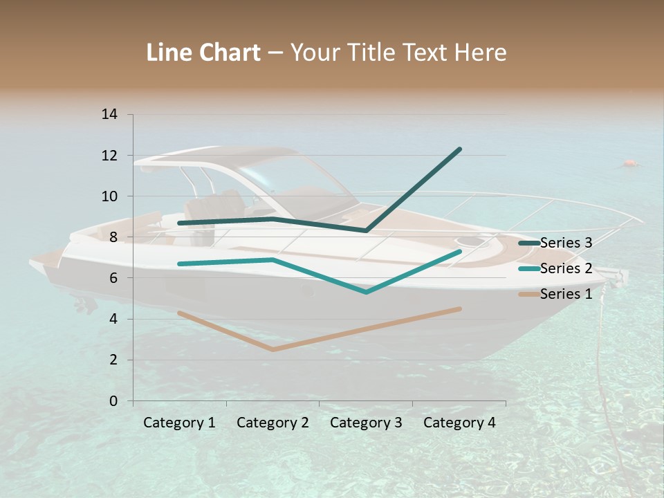 A Boat Floating In Clear Blue Water Near Shore PowerPoint Template