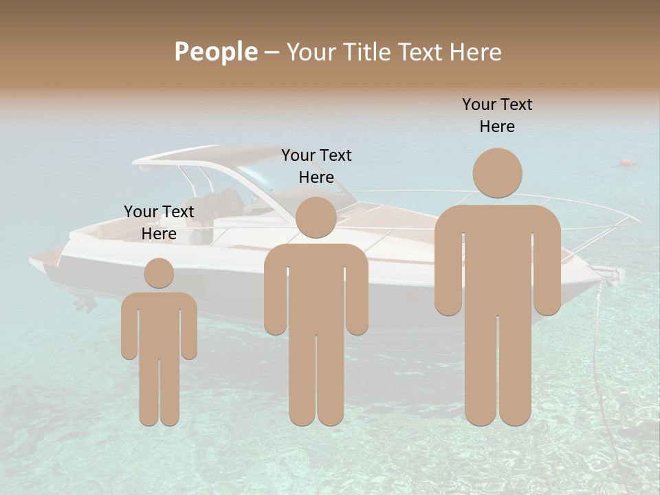 A Boat Floating In Clear Blue Water Near Shore PowerPoint Template