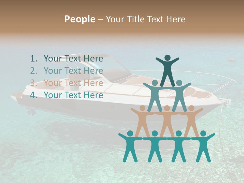 A Boat Floating In Clear Blue Water Near Shore PowerPoint Template