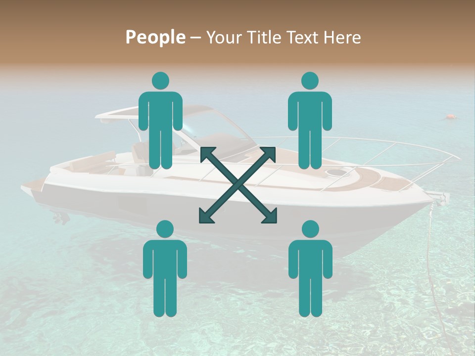 A Boat Floating In Clear Blue Water Near Shore PowerPoint Template