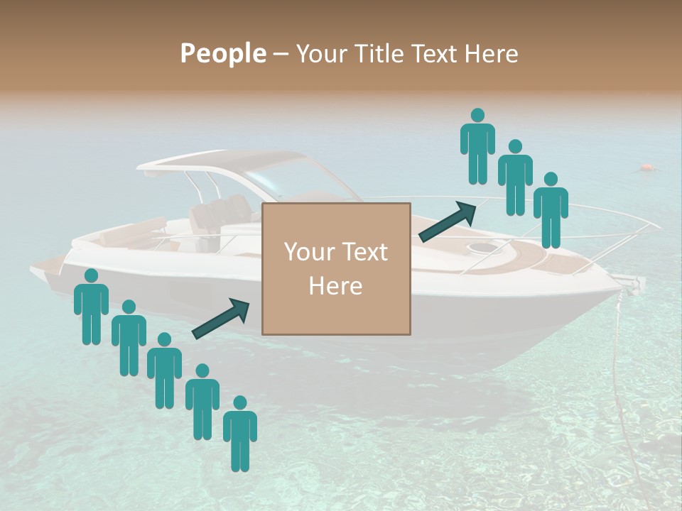 A Boat Floating In Clear Blue Water Near Shore PowerPoint Template