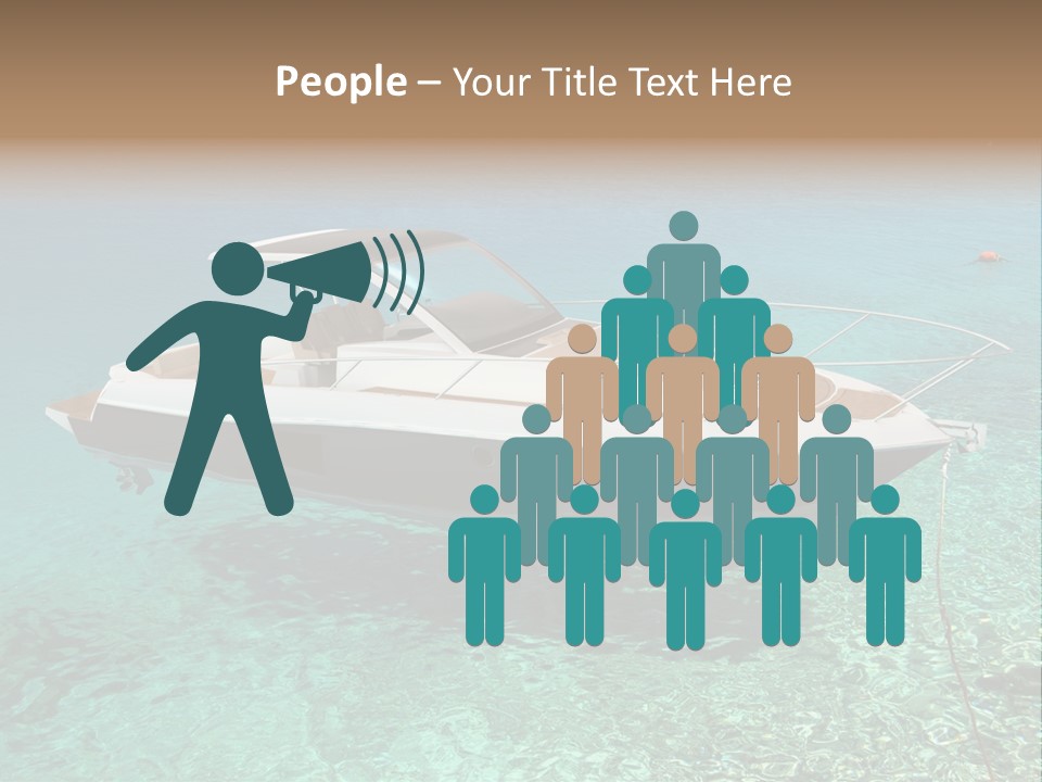 A Boat Floating In Clear Blue Water Near Shore PowerPoint Template