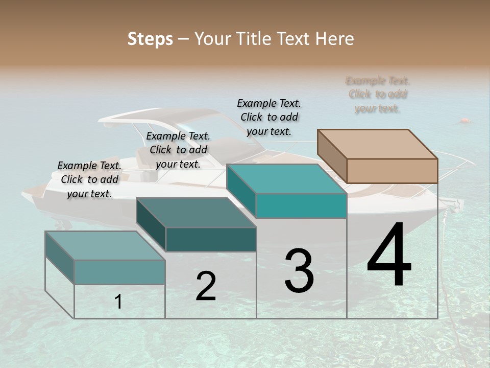 A Boat Floating In Clear Blue Water Near Shore PowerPoint Template