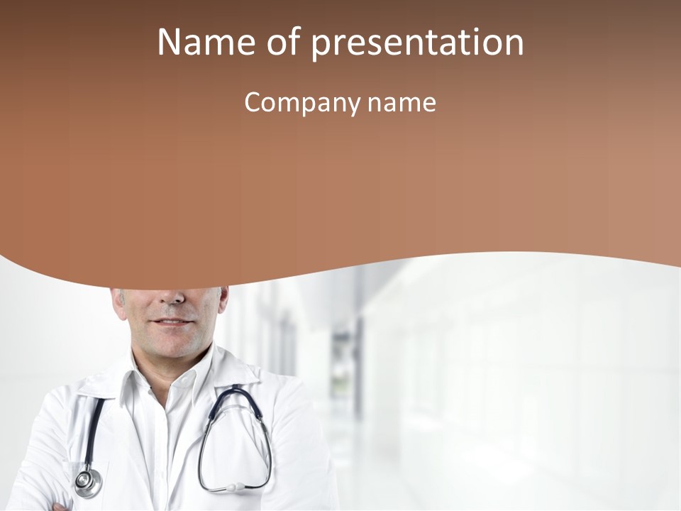 A Man In A White Coat With A Stethoscope On His Chest PowerPoint Template