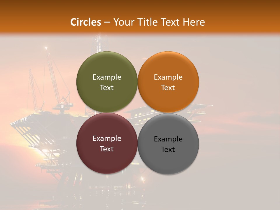 An Oil Rig At Sunset Powerpoint Presentation Template PowerPoint Template