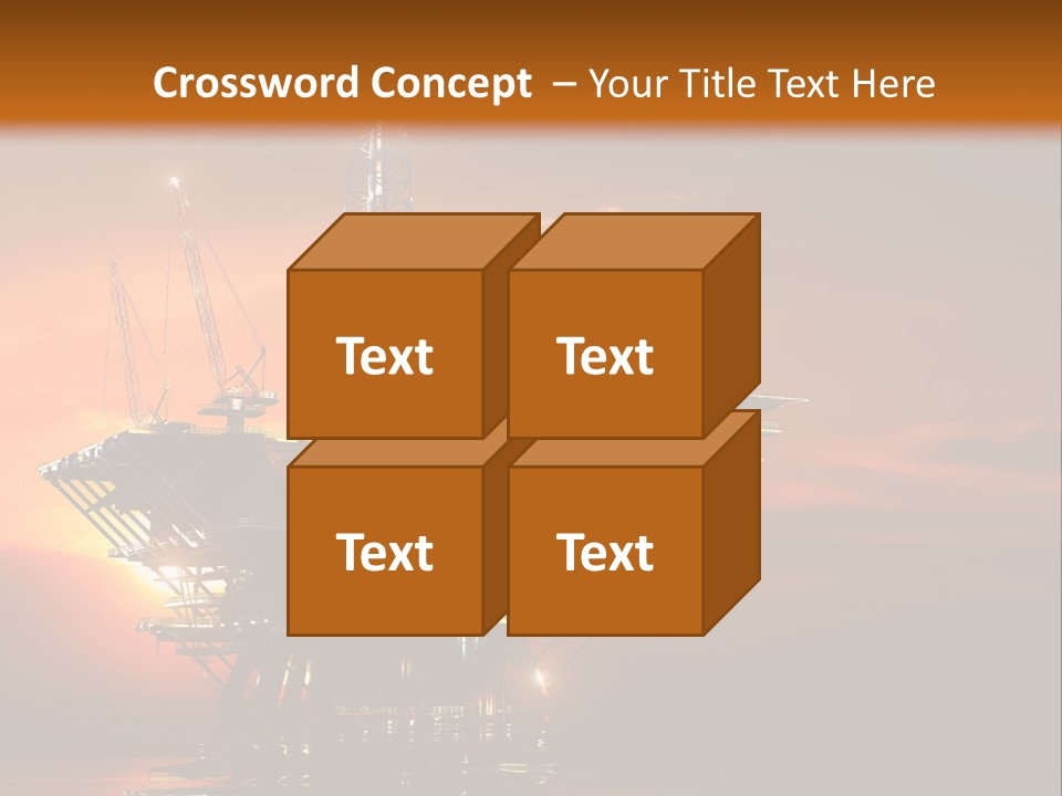 An Oil Rig At Sunset Powerpoint Presentation Template PowerPoint Template