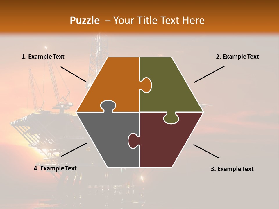An Oil Rig At Sunset Powerpoint Presentation Template PowerPoint Template