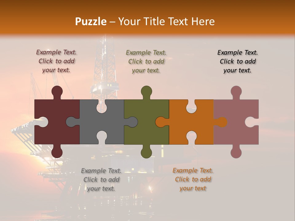 An Oil Rig At Sunset Powerpoint Presentation Template PowerPoint Template