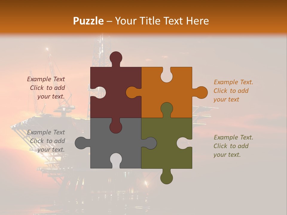 An Oil Rig At Sunset Powerpoint Presentation Template PowerPoint Template