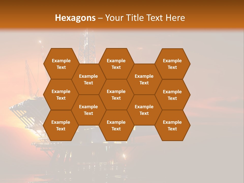 An Oil Rig At Sunset Powerpoint Presentation Template PowerPoint Template