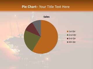 An Oil Rig At Sunset Powerpoint Presentation Template PowerPoint Template