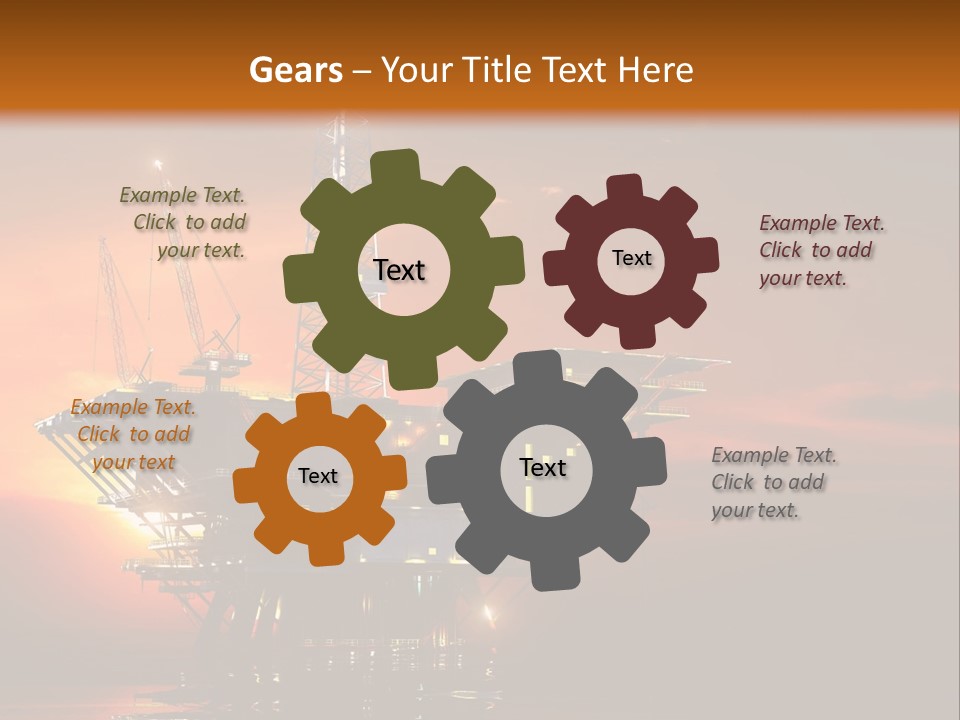 An Oil Rig At Sunset Powerpoint Presentation Template PowerPoint Template