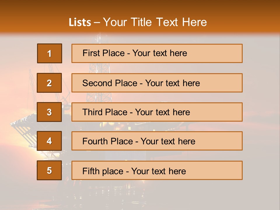 An Oil Rig At Sunset Powerpoint Presentation Template PowerPoint Template