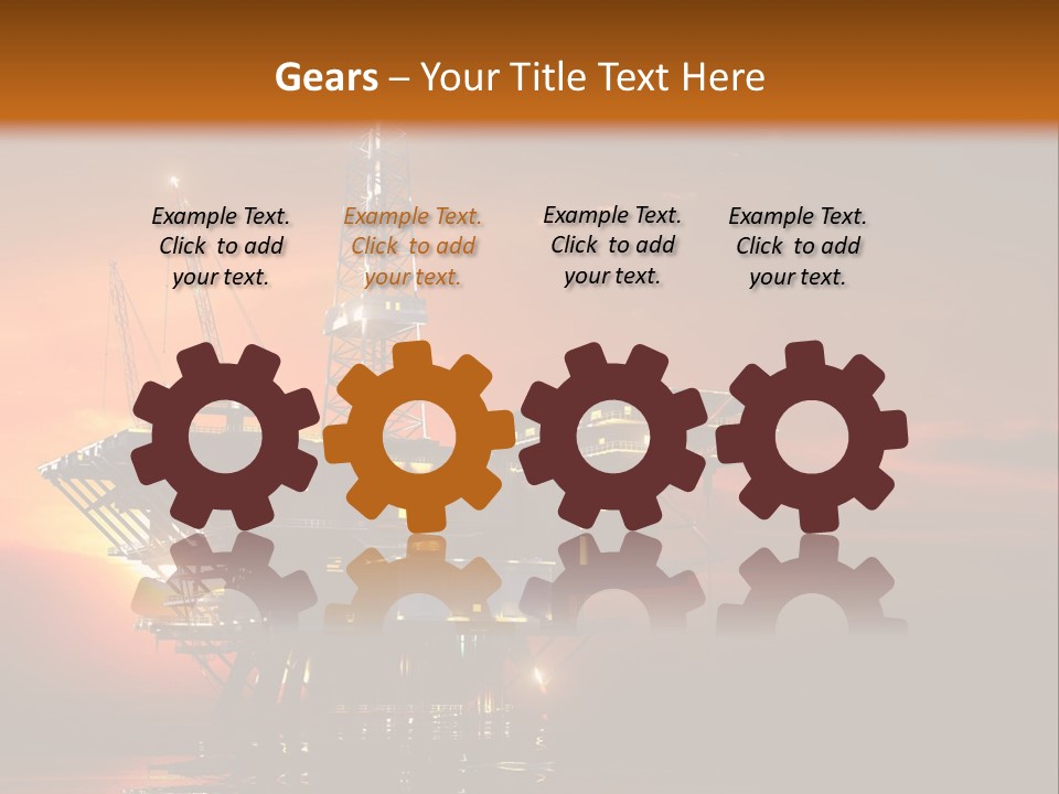 An Oil Rig At Sunset Powerpoint Presentation Template PowerPoint Template