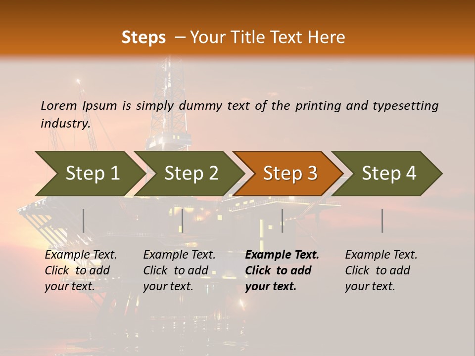 An Oil Rig At Sunset Powerpoint Presentation Template PowerPoint Template