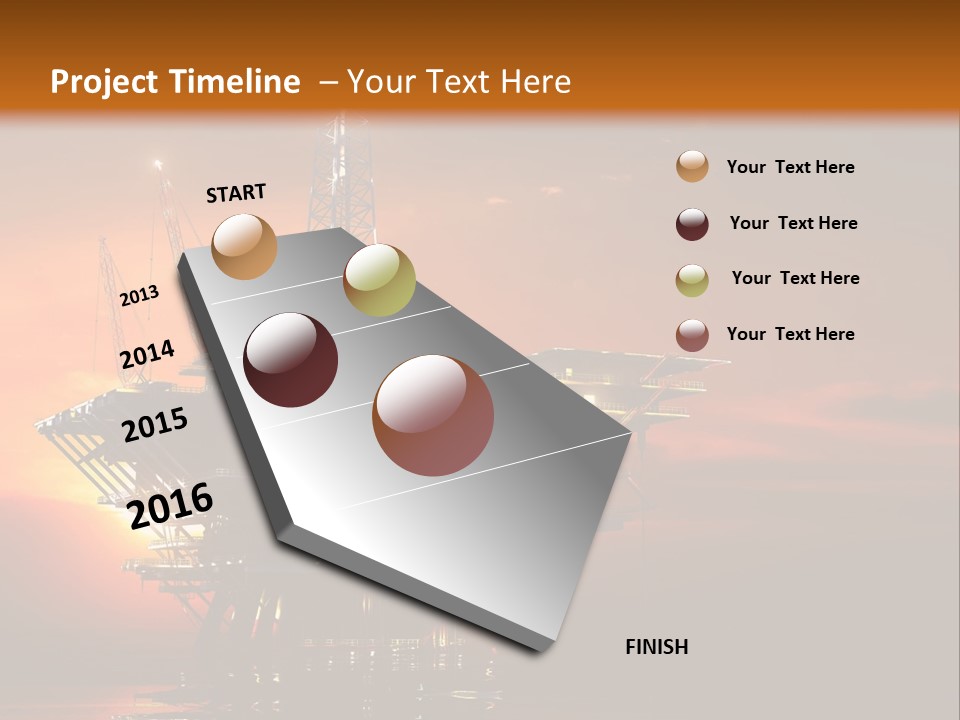 An Oil Rig At Sunset Powerpoint Presentation Template PowerPoint Template