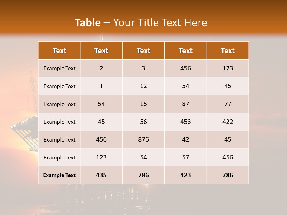 An Oil Rig At Sunset Powerpoint Presentation Template PowerPoint Template