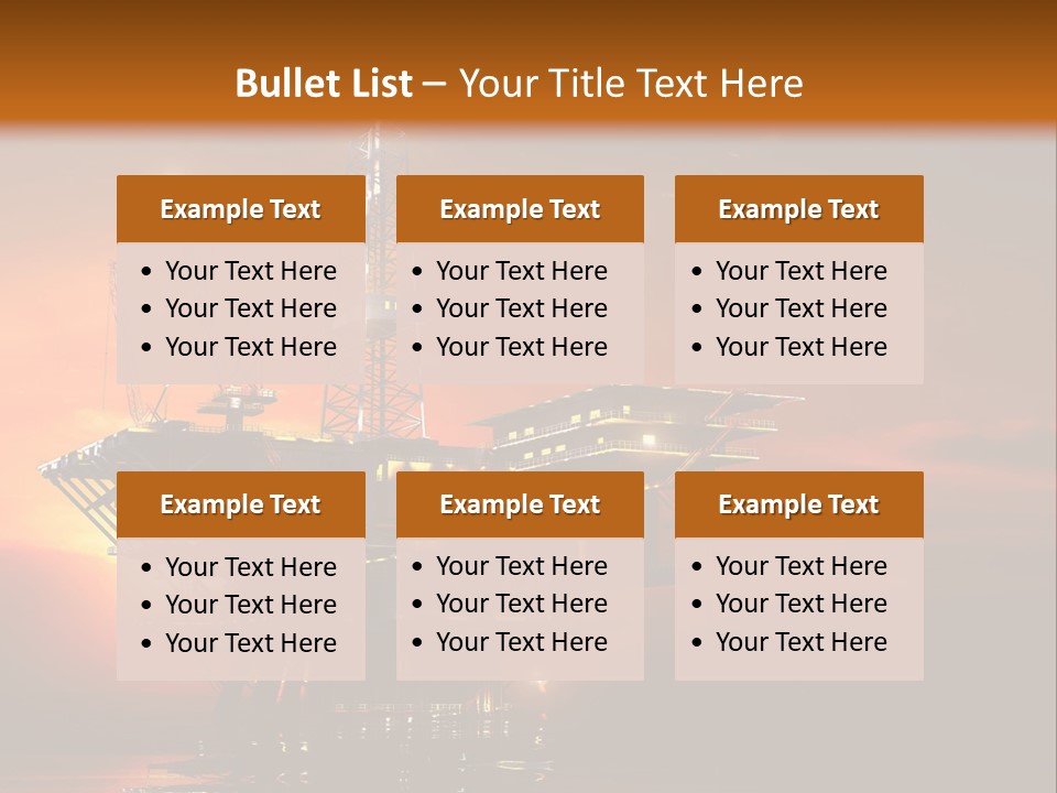 An Oil Rig At Sunset Powerpoint Presentation Template PowerPoint Template