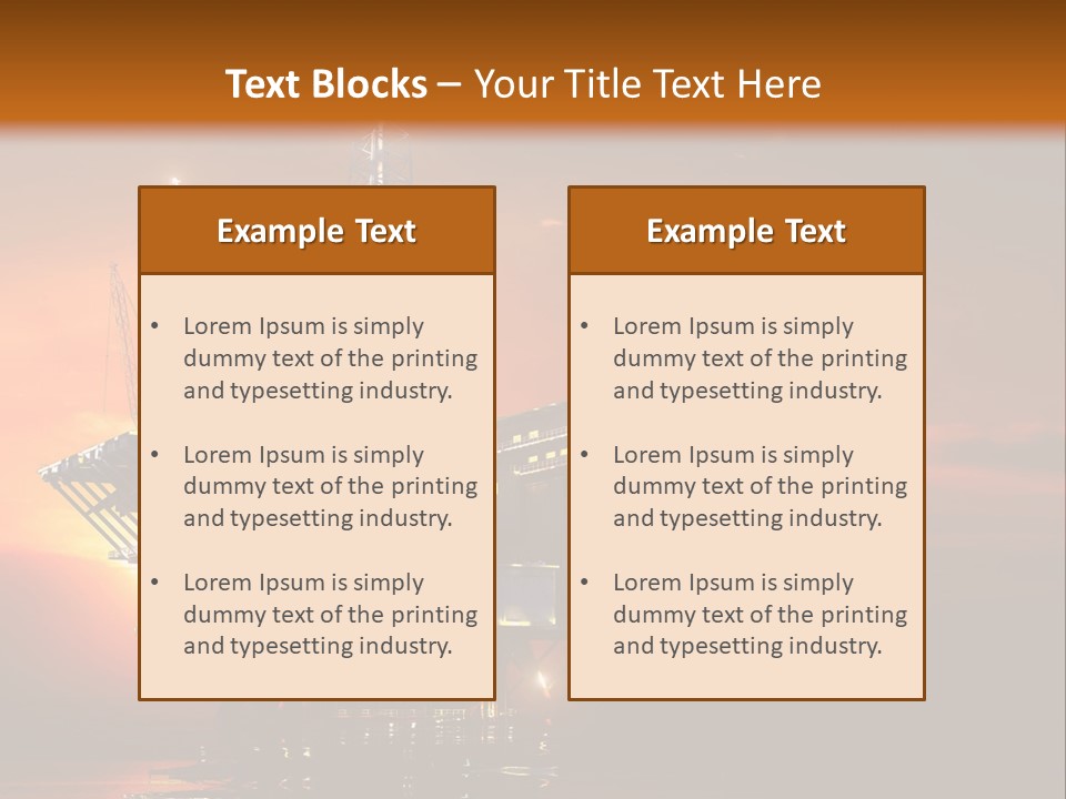 An Oil Rig At Sunset Powerpoint Presentation Template PowerPoint Template