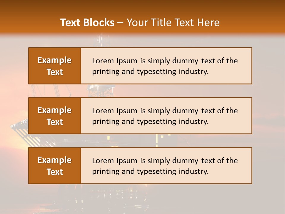 An Oil Rig At Sunset Powerpoint Presentation Template PowerPoint Template