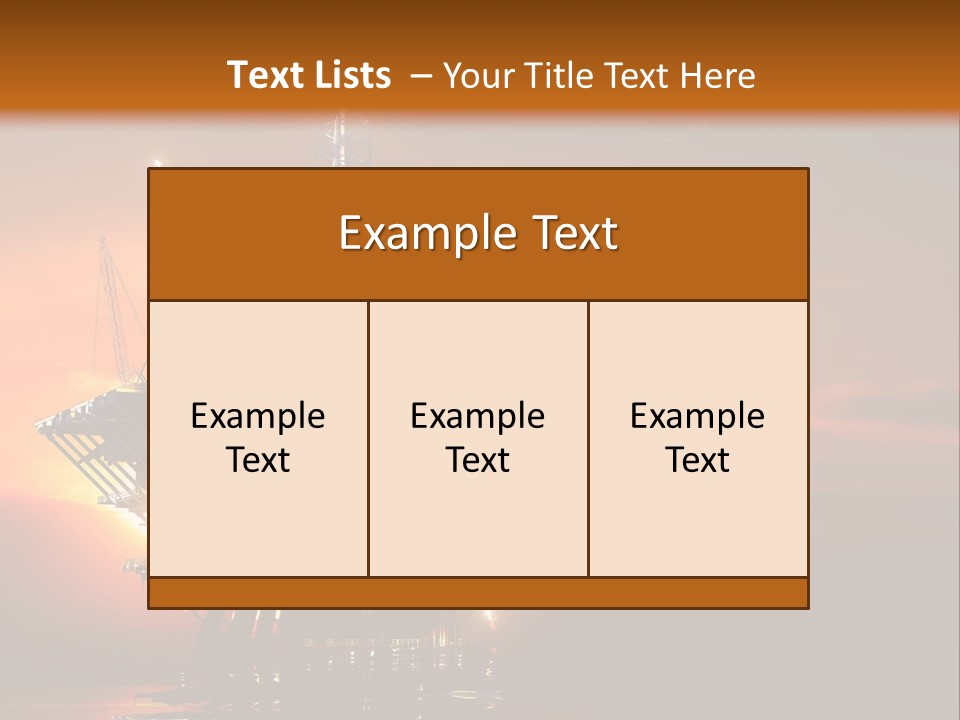 An Oil Rig At Sunset Powerpoint Presentation Template PowerPoint Template