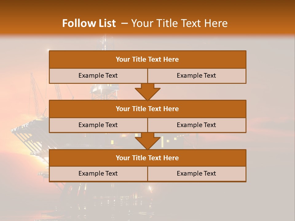 An Oil Rig At Sunset Powerpoint Presentation Template PowerPoint Template