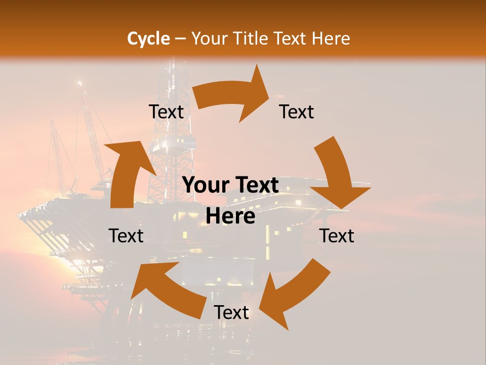 An Oil Rig At Sunset Powerpoint Presentation Template PowerPoint Template