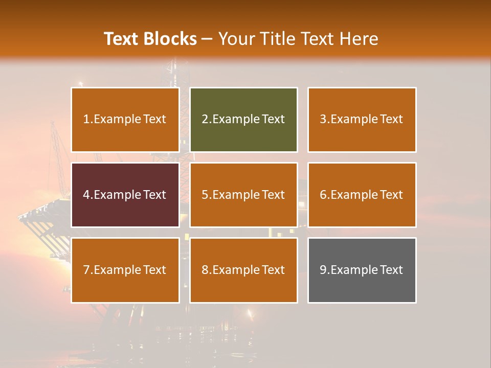 An Oil Rig At Sunset Powerpoint Presentation Template PowerPoint Template