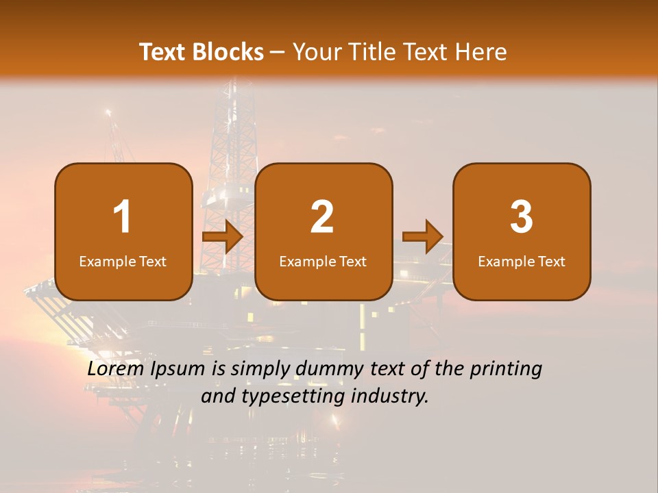 An Oil Rig At Sunset Powerpoint Presentation Template PowerPoint Template
